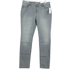 Liz Claiborne Womens City Fit Skinny Leg Grey Jeans Size 10 Stretch Mid Rise NWT